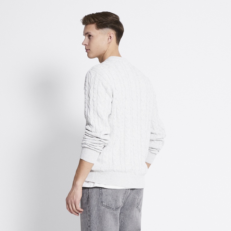 Cable-knit sweater "Tage" Grey Melange